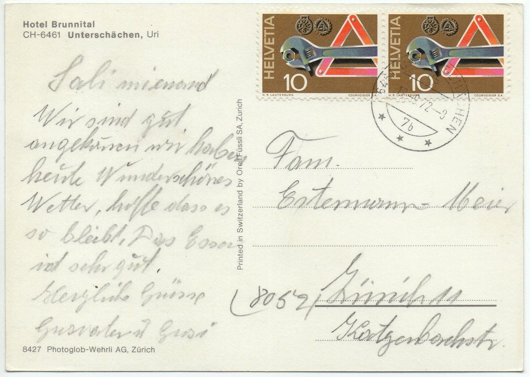 Cartoline postali: UNTERSCHÄCHEN Hotel Brunnital – Usato da Jona venduto da philajona 1
