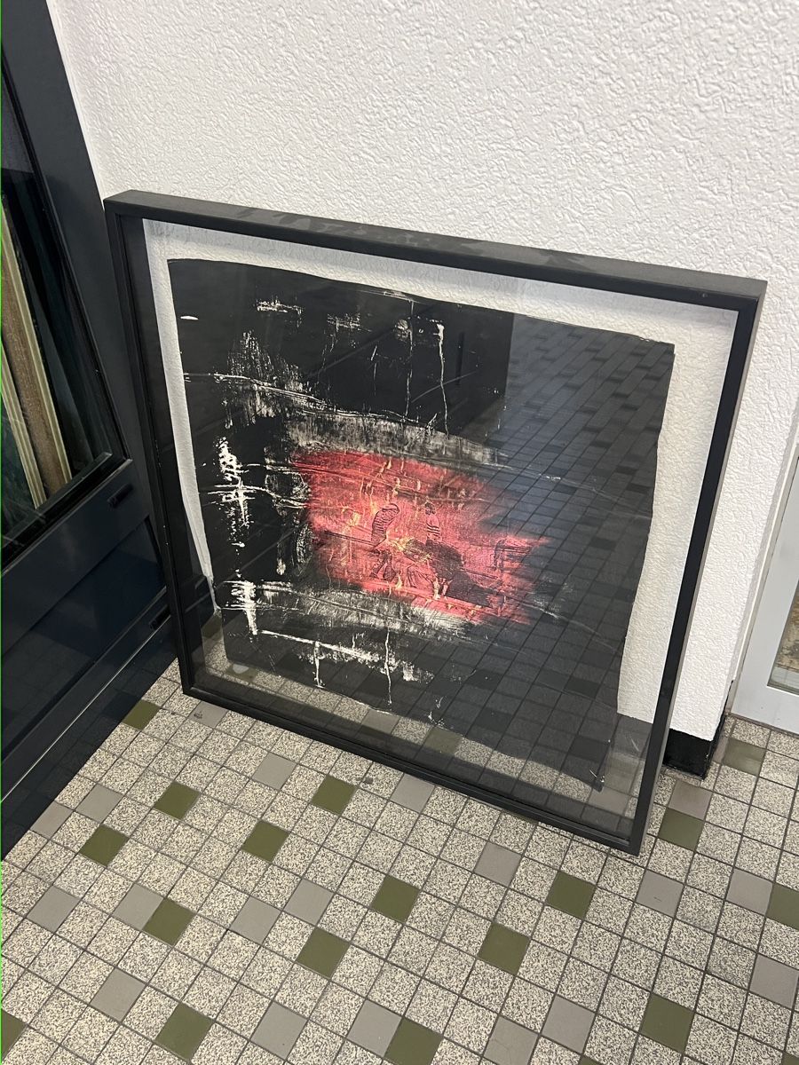 Gemälde: Tableau Abstrait Encadré, Art Moderne signé sous plexiglass – Gebraucht aus Genève von Leboucheoreilles