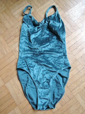 Ballett Tanztrikot, Velours, Spaghettiträger, smaragdgrün