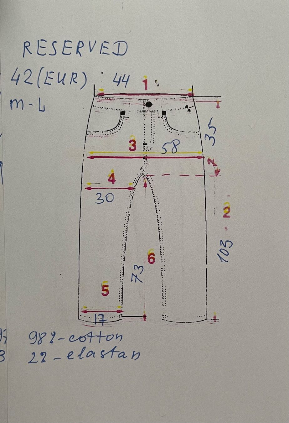 Pantaloni: RESERVED M L 42 /NP40CHF Cotton Elastan Hose – Nuovo (secondo la descrizione) da Kölliken venduto da Prscoo 8
