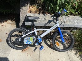 B-Twin Children's Bicycle White Blue 16 inch Used