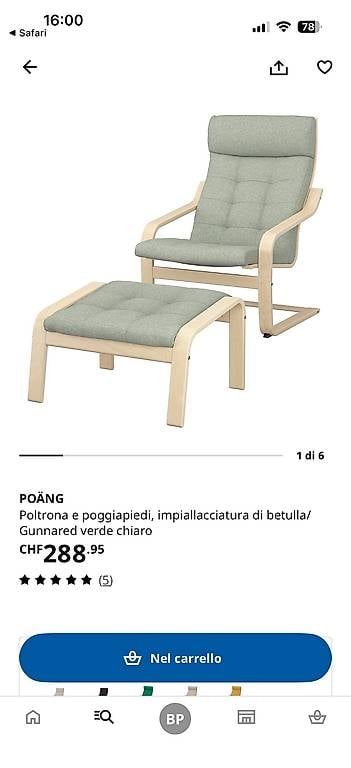 Fauteuils: Poltrona e poggiapiedi Ikea – Neuf avec emballage d'origine à Lugano par ded_g5fz