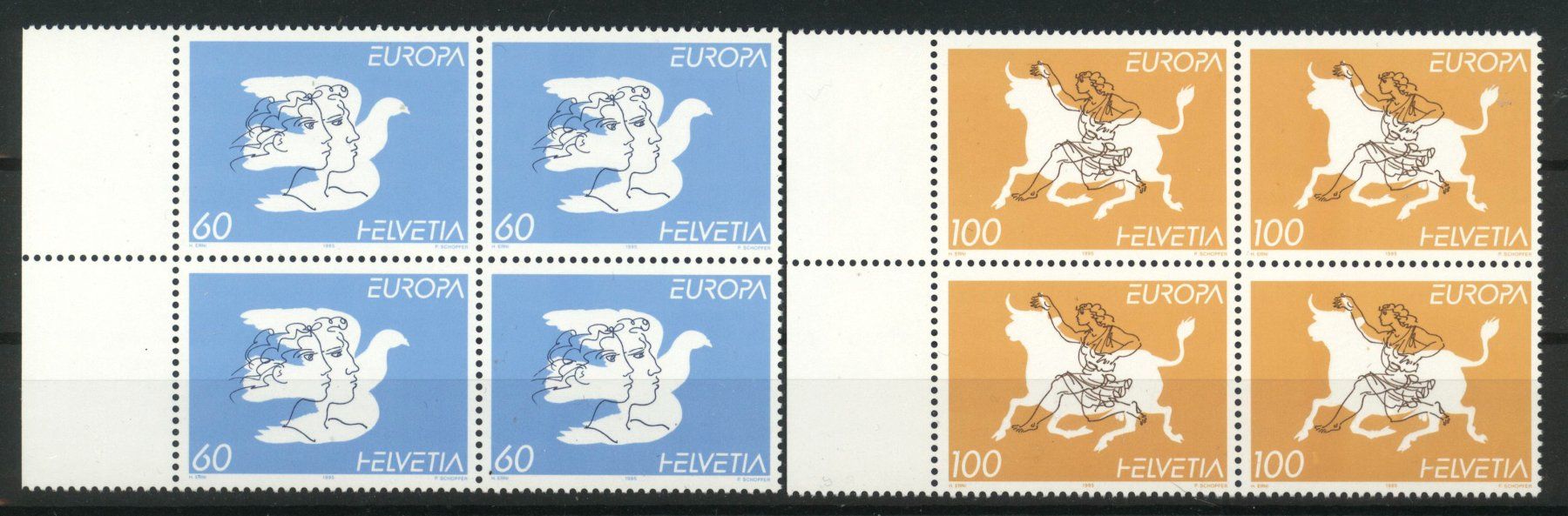 Tutti i francobolli: 1995, Europa, Viererblöcke ** – Usato da Willisau venduto da Vollstempel