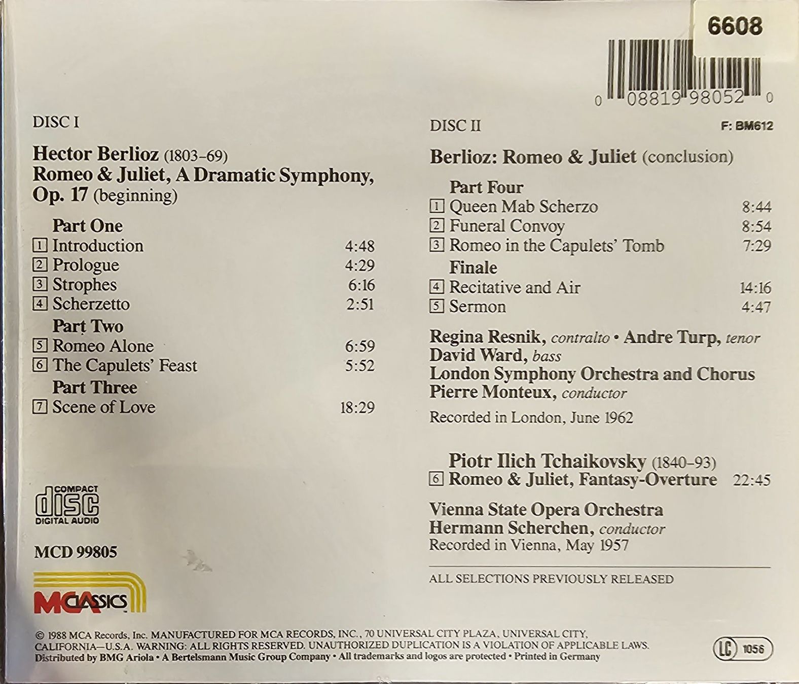 CDs: Berlio & Tchaikovsky - Romeo & Juliet – Gebraucht aus Wahlen b. Laufen von Cg10 1
