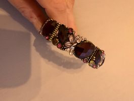 Elegantes Vintage Armband mit violetten Steinen, Top! (53)