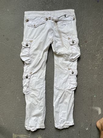 Cargohose weiss Y2K Low Waist