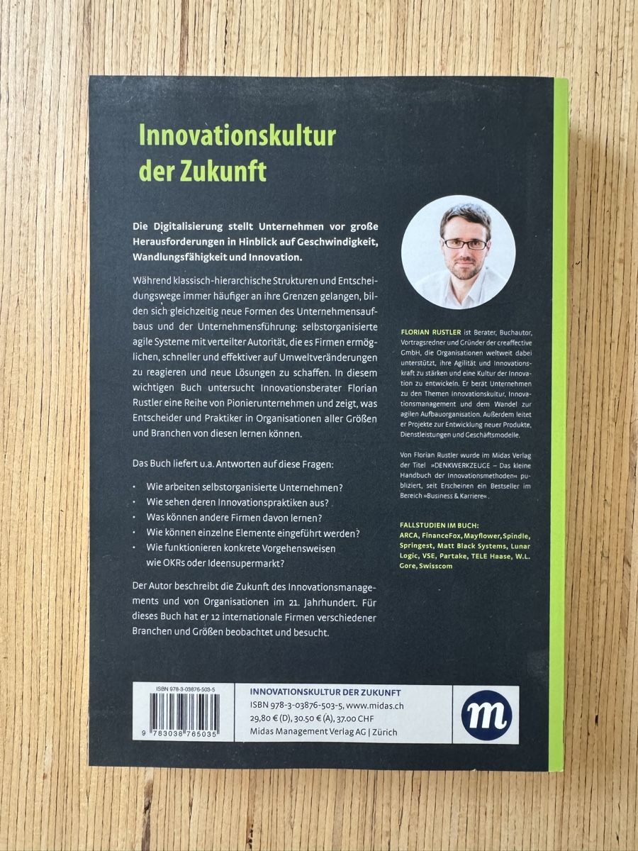 Libri: Florian Rustler Innovationskultur der Zukunft – Usato da Zürich venduto da Schmusnik 1