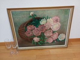 56.5cmx72.5cmKunstdruck/ Blumenkorb Bilderrahmen sehr hübsch