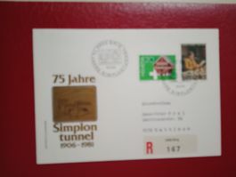 Sonderbrief 75 Jahre Simplon Tunnel mit Sonderstempel  1981
