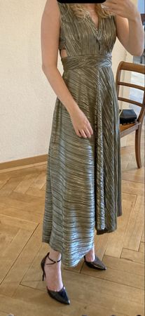 Maje Kleid lang metallic Grösse 36