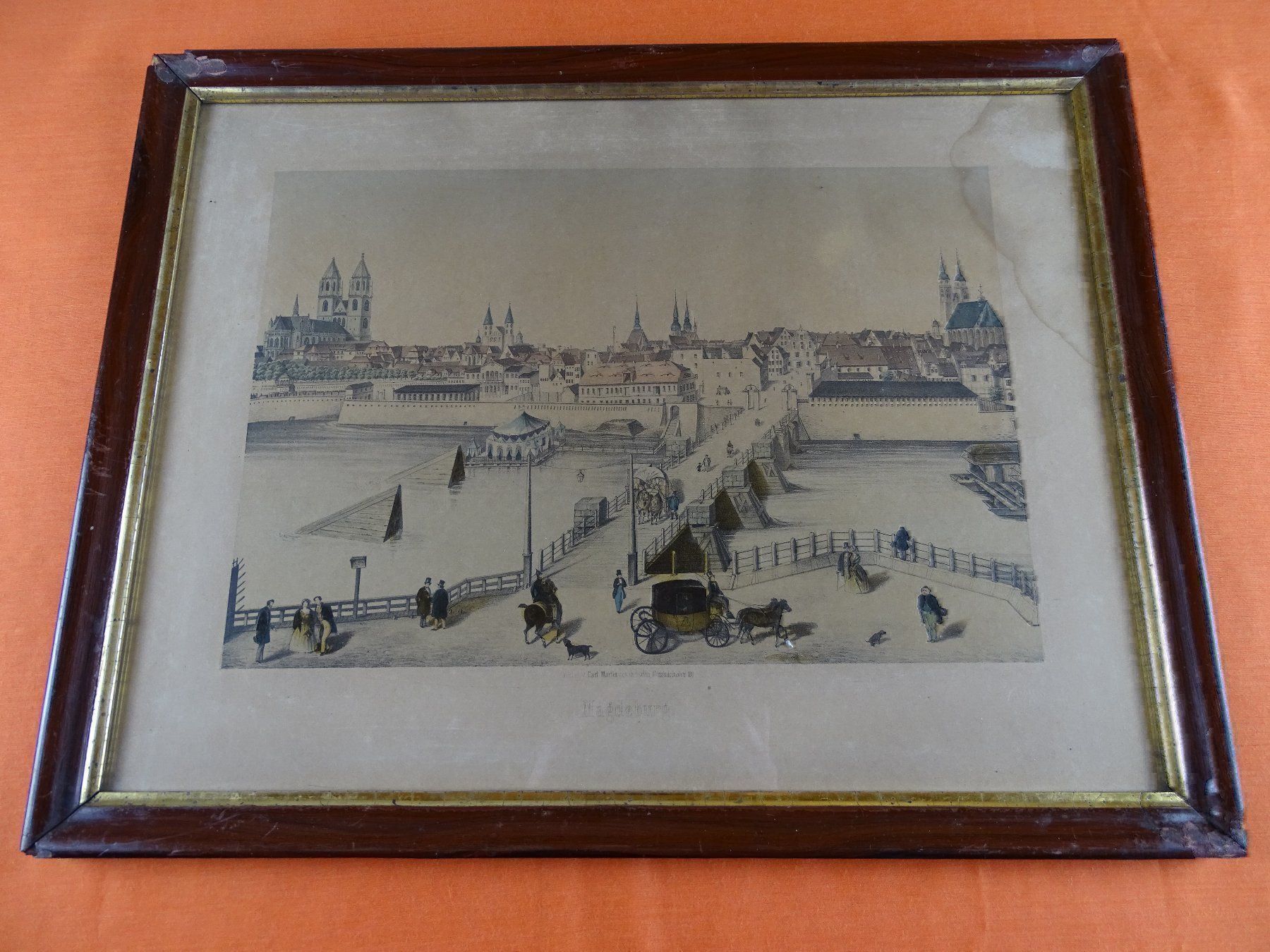 Incisioni: MAGDEBURG, LITHOGRAPHIE UM 1850 – Usato da Grüningen venduto da Kartensammler