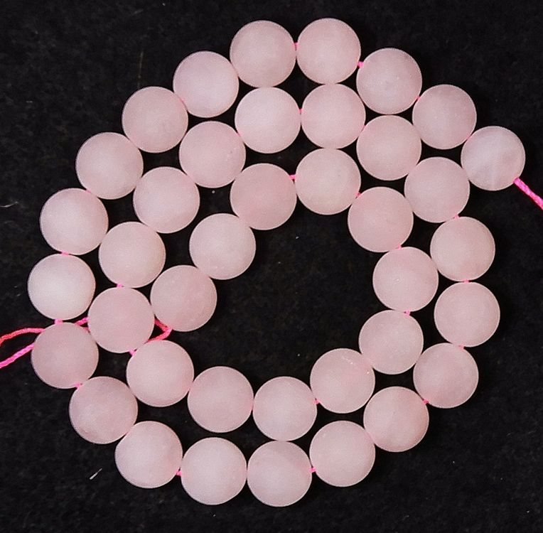 1 Strang natürliche matte Rosenquarz Perlen 10 mm (Neu (gemäss ...
