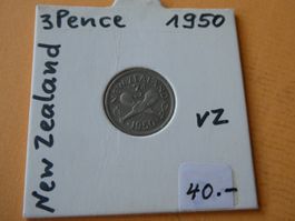 New Zealand 1950, 3 Pence