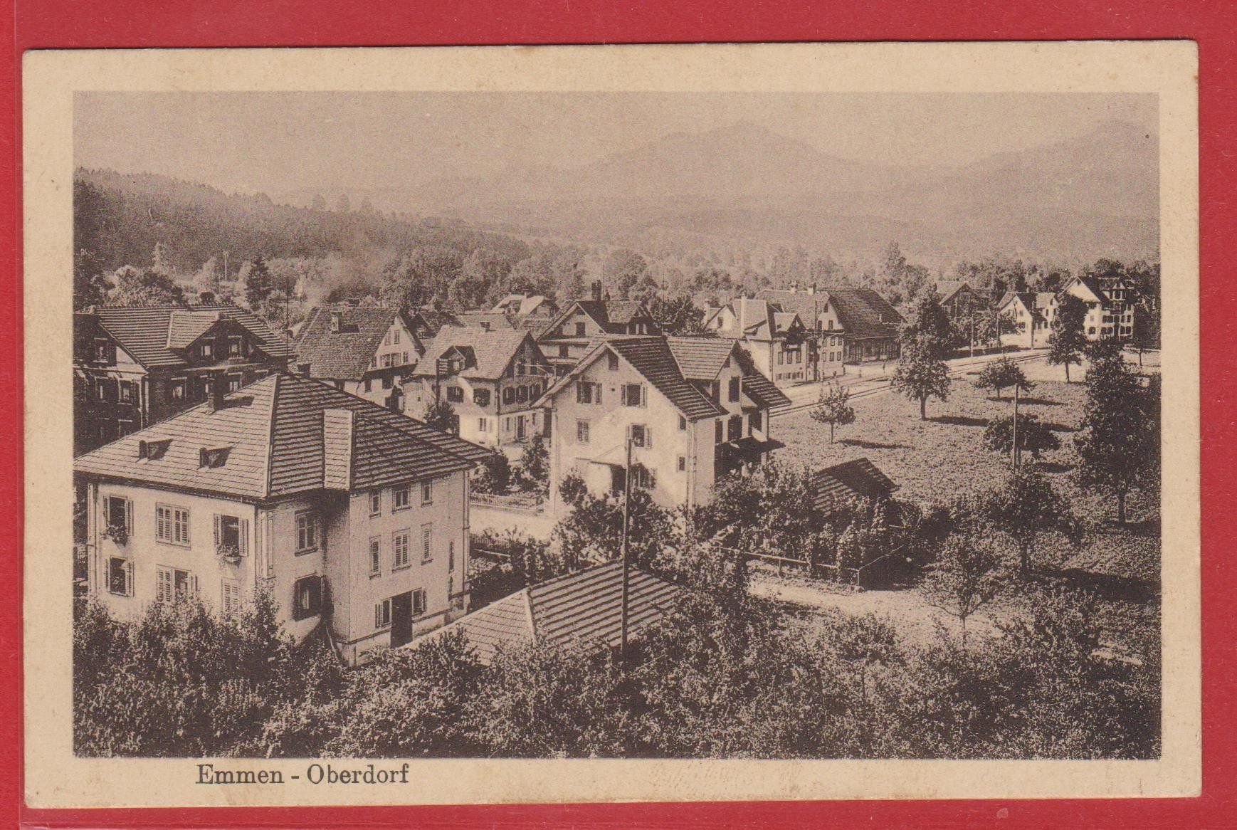 Ansichtskarten: Emmen LU  -  Oberdorf   :   alte Ansichtskarte  gest. 1919 – Gebraucht aus Vitznau von Ropaku