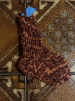 1 Paar Handgestrickte Socken, Baby 9-12 Monate braun/orange