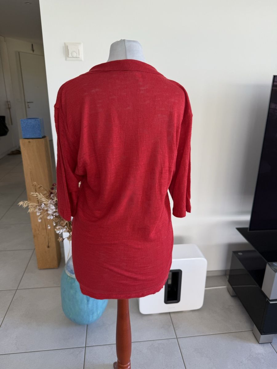 Blusen: UMBERTO GINOCCHIETTI Pullover rot Grösse M 100% Leinen – Neu (gemäss Beschreibung) aus Nänikon von Monimos 2