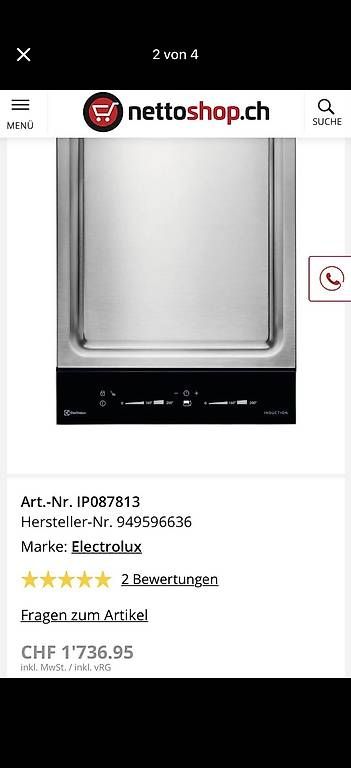 Electrolux Cucine: Electrolux ProfiLine TY38TSICN Kochfeld – Usato da Künten venduto da buli76 2