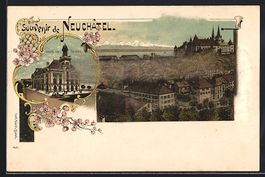 Litho Neuchatel, Hotel des Postes, Teila