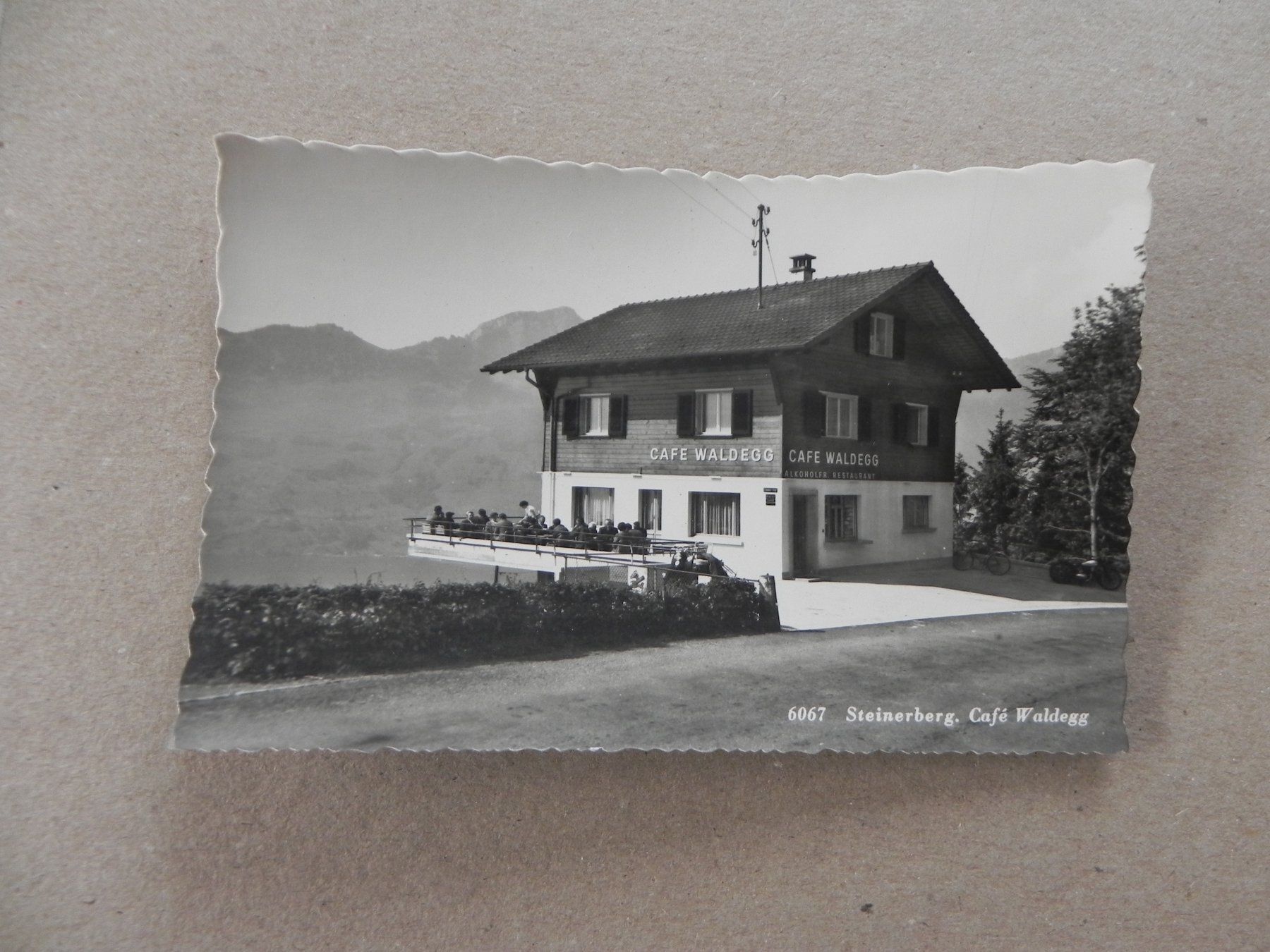 Ansichtskarten: Karte Steinerberg Kanton Schwyz SZ ca. 1955 Café Waldegg – Gebraucht aus Siebnen von krimsie