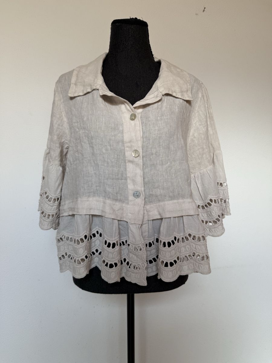 Camicette: Boho Leinenbluse / Blusenjacke aus Leinen – Nuovo (secondo la descrizione) da Sigriswil venduto da ck56 2