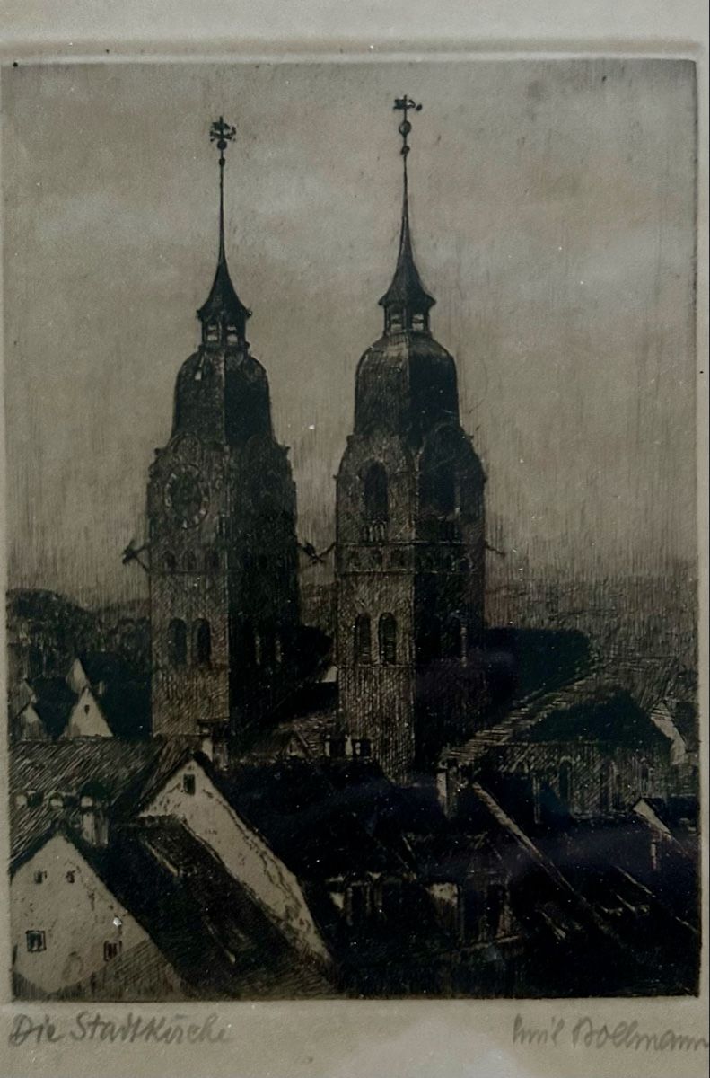 Dipinti: Zwei Radierungen Winterthur von Emil Bollmann – Usato da Frauenfeld venduto da Colonia64 5