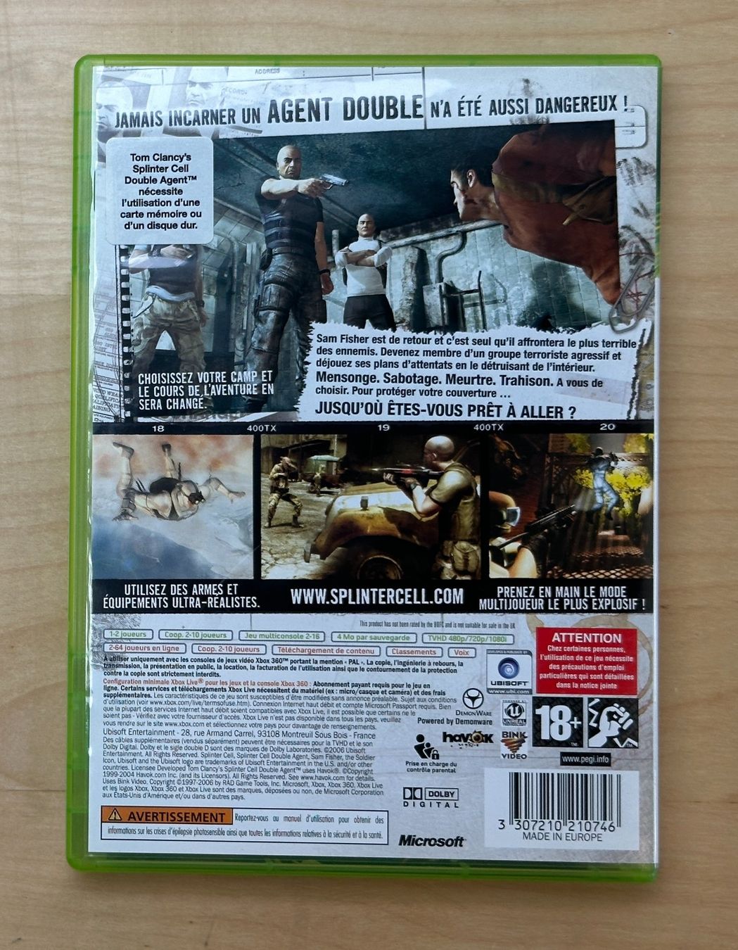Microsoft Giochi: Splinter Cell Double Agent - XBOX 360 – Usato da Genève venduto da Jeux_Retro 1