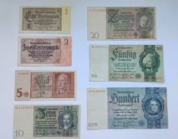 Konvolut Reichsbanknoten von 1 bis 100 Mark, günstig