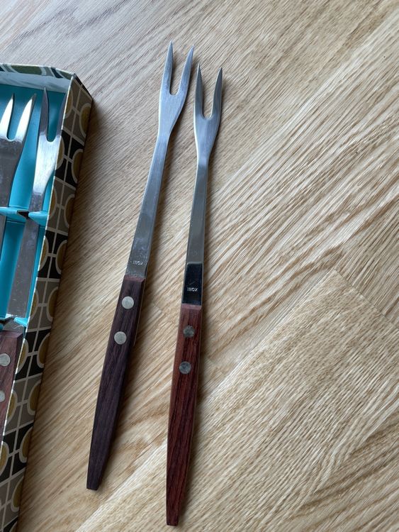 Forchette: Fonduegabeln Set, 6 Stk. Holzgriff, Vintage Design, Top! – Usato da Liebefeld venduto da Langspielplatte 1