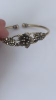 Bracelet vintage en métal doré avec motif floral ✨💐
