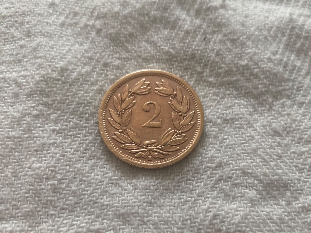 Alle Münzen: 2 centimes/Rappen 1883 B – Gebraucht aus Nyon von Ilmi09 1