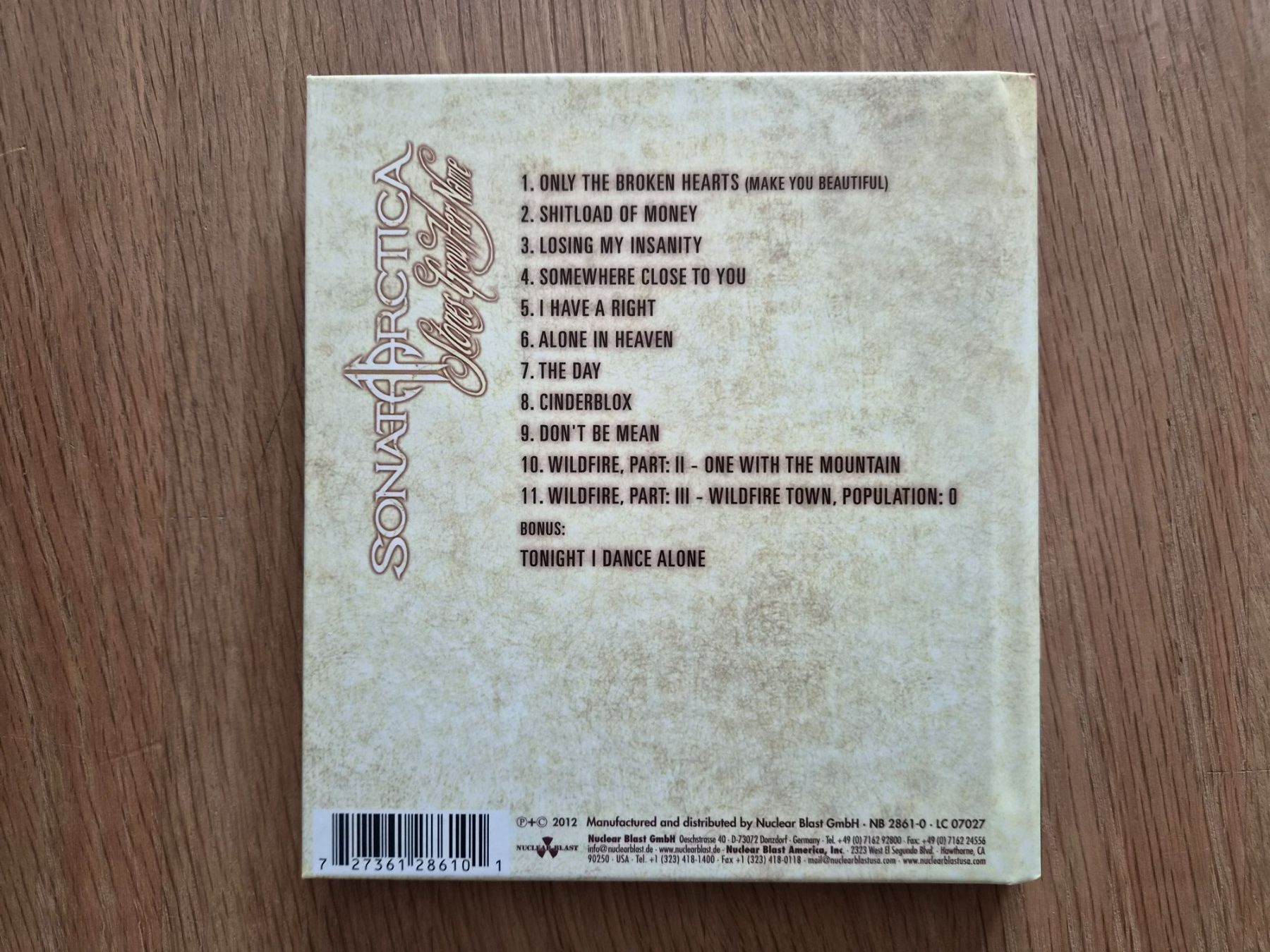 CD: CD Sonata Arctica - Stones Grow Here Name, 2012 – Usato da Nebikon venduto da Harley-Davidson01 1