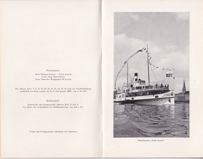 Dokumente: Alte Broschüre Vierwaldstättersee-Schiffahrt. 1941 – Gebraucht aus Schlieren von Rapaelli 1