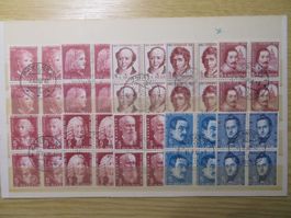 Pro Juventute Viererblocks tiefe Werte 1952-1966