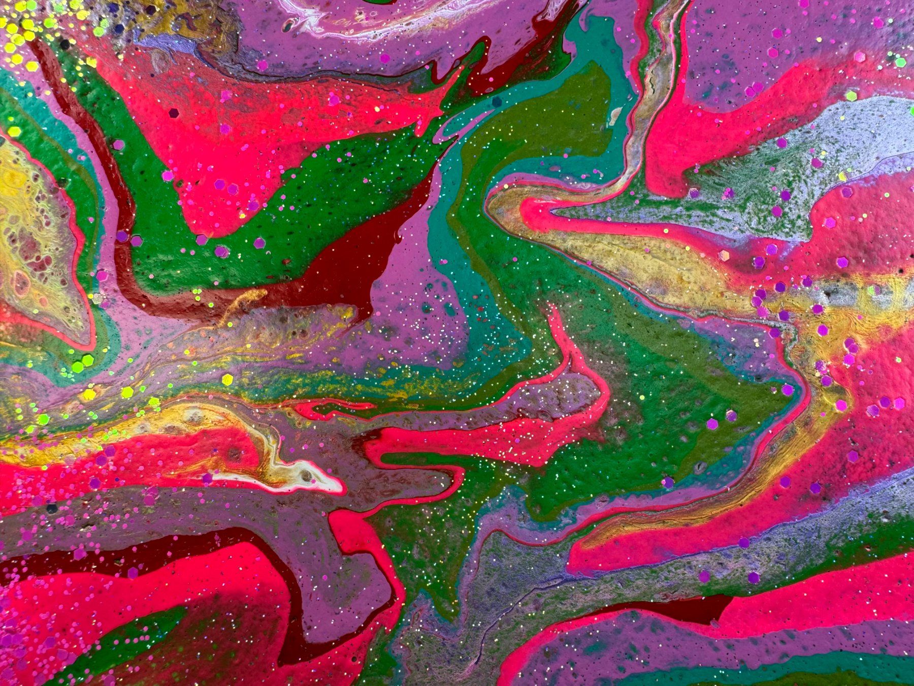 Gemälde: Acryl-Flüssigkeitsmalerei, rechteckig – Gebraucht aus Schlieren von MayaSheng1983 1