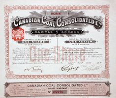 Canadian Coal Consolidated Ltd, London - 1910
