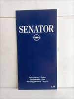 Brochure Catalogue Tarif Opel Senator 1988 (Suisse)