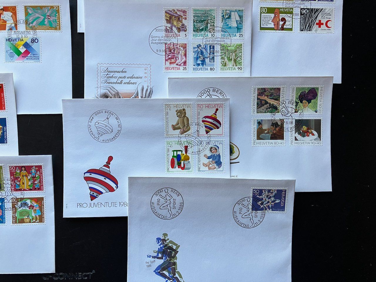 Tutti i francobolli: Schweiz FDC 1985-86 komplett – Usato da Nesslau venduto da zueri6 4