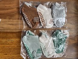 Rutschfeste Kindersocken, 1–3 Jahre – 6 Paar