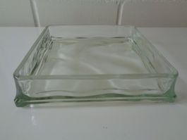 Massive Glasschale für Deko und anderes, 19 x 19 cm, 1,2 kg