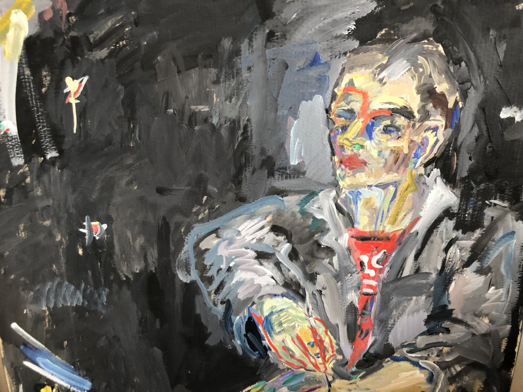 Dipinti: Philipp Trautmann (1960-2008) - Acrylgemälde - "Der Maler" – Usato da Schaffhausen venduto da durruti 1