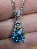 Collier argent avec diamant de moissanite de 3 ct certifié