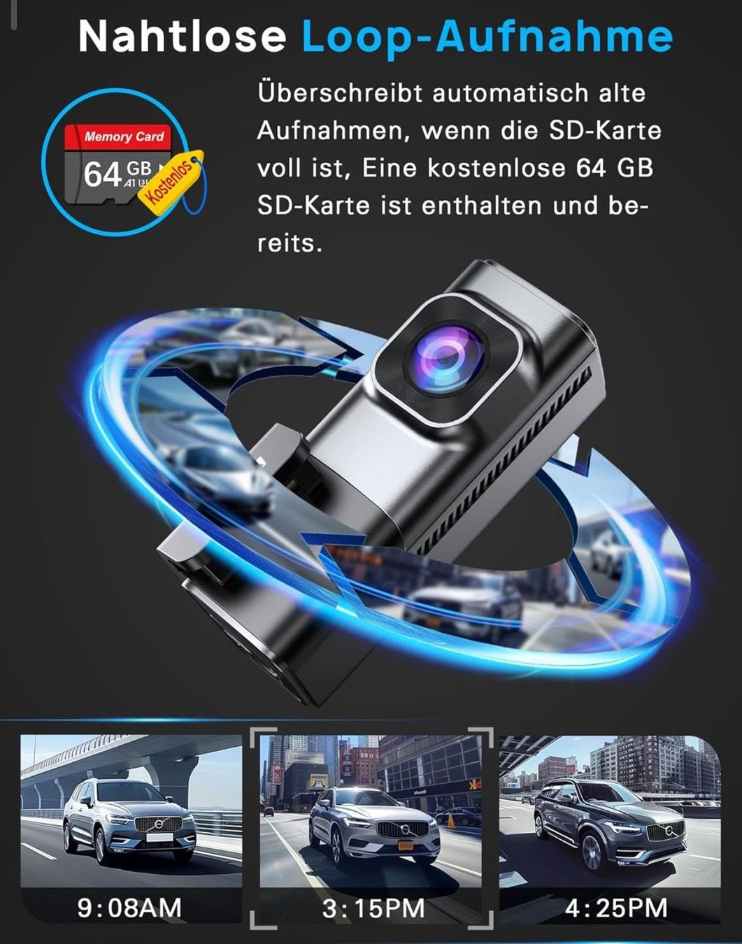 Fotocamera: BOTSLAB Dashcam Auto Vorne Hinten 4K+2K – Nuovo (secondo la descrizione) da Merenschwand venduto da Maxdie29 1
