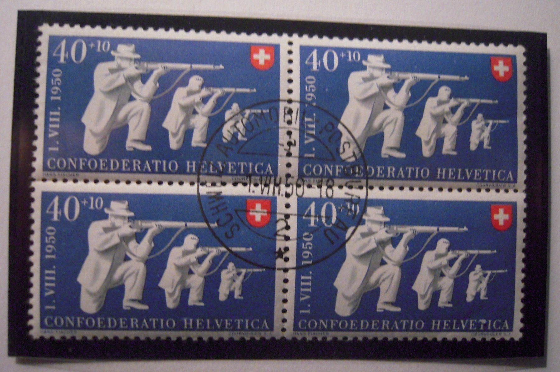 Alle Briefmarken: Pro Patria 1950 Nr. 50 VB gest. SAP 1.8.50 – Gebraucht aus Stallikon von Saentis2014