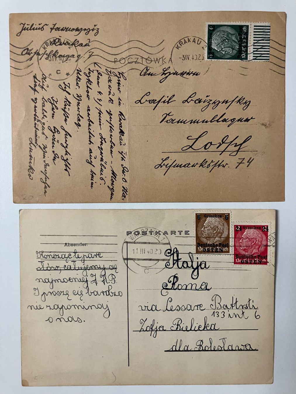 Tutti i francobolli: Deutsche Post Ost, 6 Belege, "Generalgouvernement" – Usato da Würenlos venduto da Eulenpostuhu 2