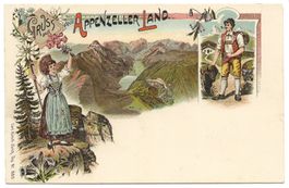 Gruss aus dem Appenzeller Land - Alpstein - Tracht - um 1900