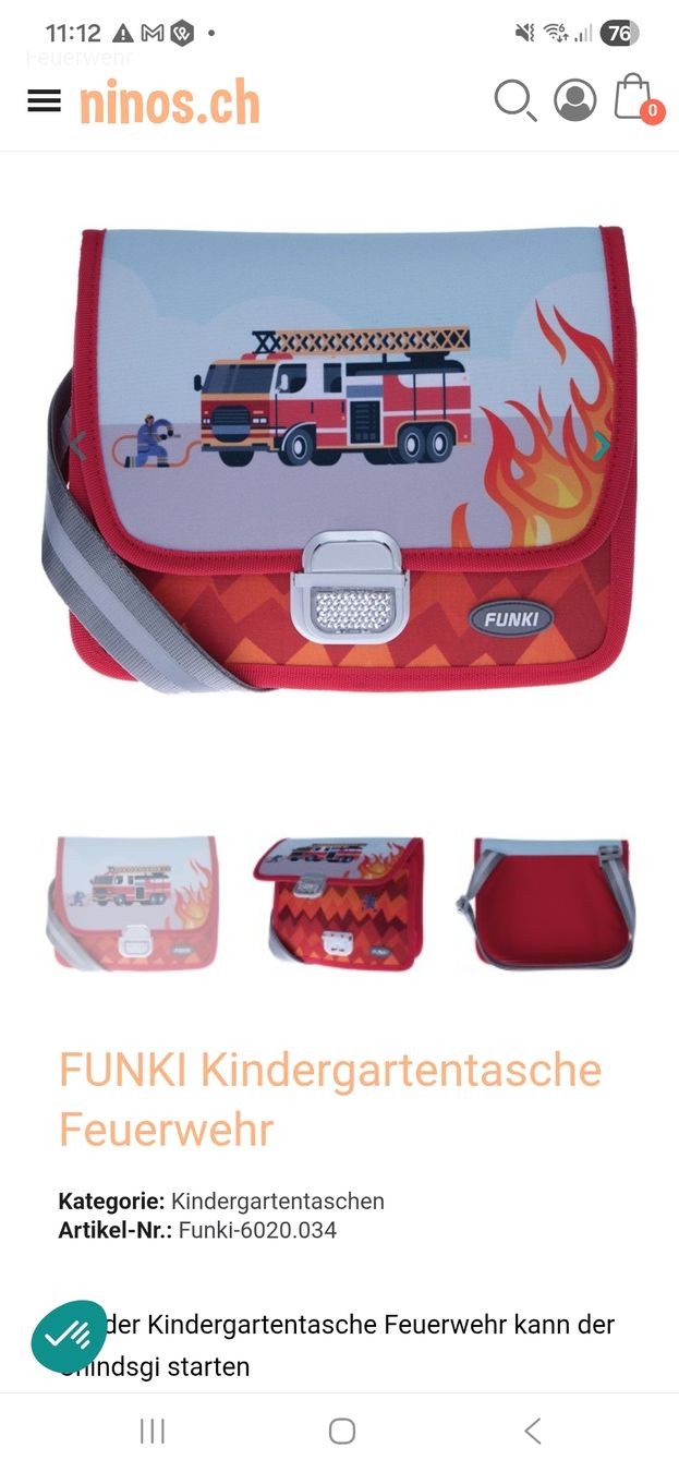Funki Borse & Zaini: Kindergartentasche Funki Feuerwehr – Usato da Davos-Dorf venduto da Bpelikan 5
