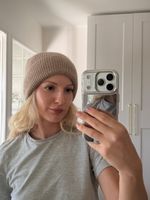 Strickmütze gefüttert beige Einheitsgrösse guter Zustand