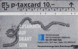 PTT Telefonkarte p-taxcard 10.- Pensionskasse gebraucht