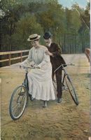 Velofahren: Gentleman hilft der Dame..., 1909 Büron LU