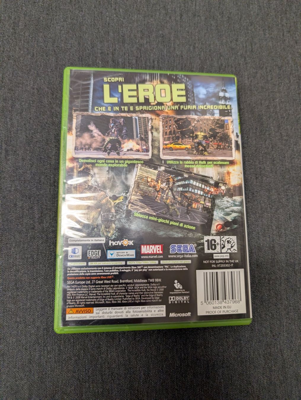 Giochi: L'incredibile hulk Microsoft Xbox 360 – Usato da Giubiasco venduto da Ticinerd 1